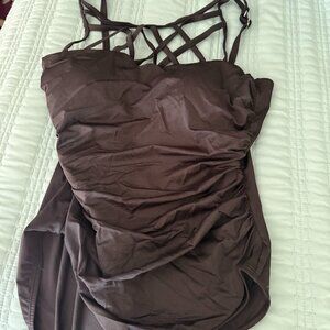 Coastal Blue Detailed top one piece swimsuit